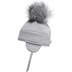 Satila of Sweden Daisy Pom Pom Hat - Grey